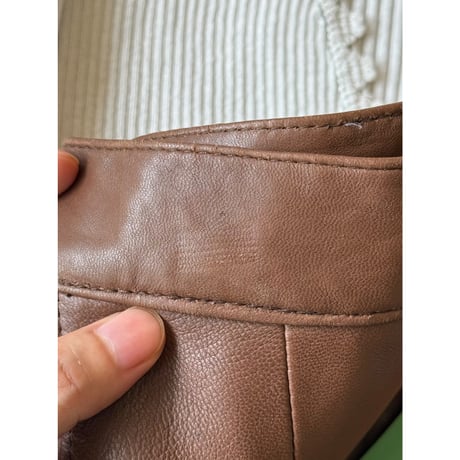 made in England brown leather skirt