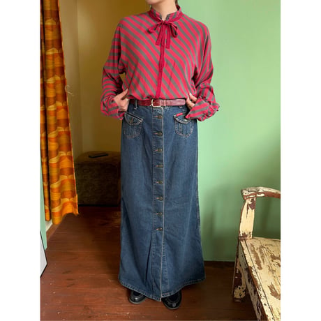 made in Italy denim long skirt