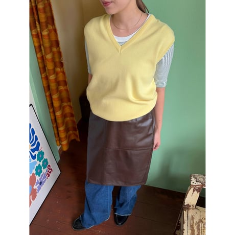 made in Italy lemon yellow knit vest