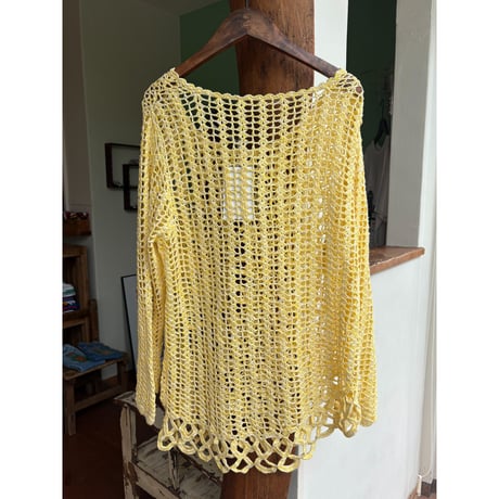 yellow crochet tops