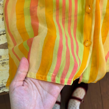 sheer stripe shirt