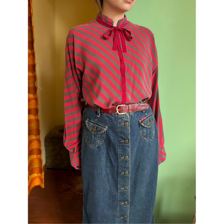 made in Italy denim long skirt