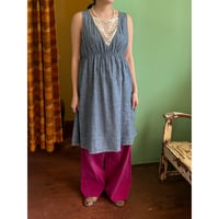 crochet design denim dress