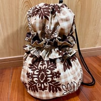 【楽器ケース】フリル付き♪ふわふわイプケース＊パラカ キルト（ブラウン）