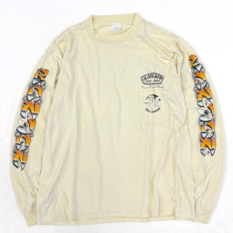 80's～ RON JON "4面" LS Pocket Tee XLサイズ USA製
