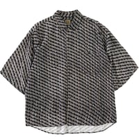00's Bruno "Geometric Pattern" Black Rayon Shirt Lサイズ