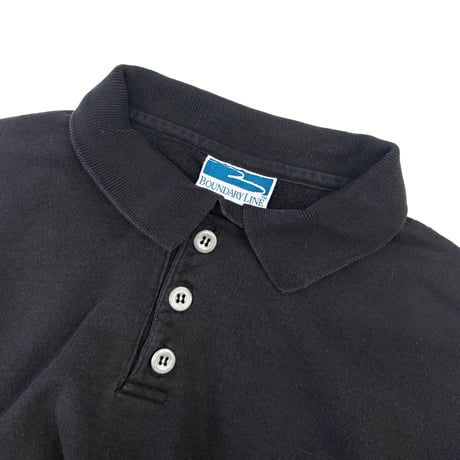 90's Boundary Line "Solid Black" Sweat Polo Lサイズ USA製