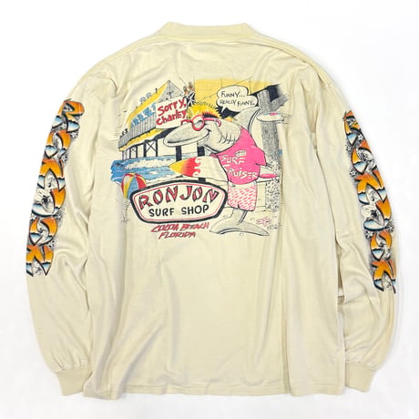 80's～ RON JON "4面" LS Pocket Tee XLサイズ USA製