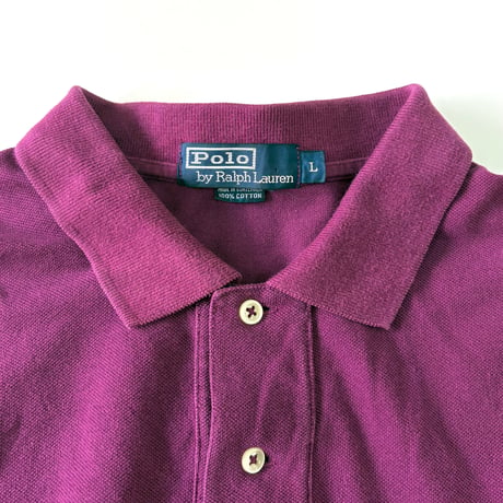 90's～ Polo Ralph Lauren "鹿の子" LS Polo Shirt Lサイズ