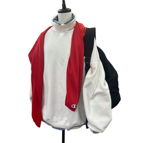 80's CHAMPION "Mock Neck" LS Football Tee Lサイズ USA製