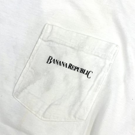 80's～ OLD Banana Republic "Snow Climbing" Pocket Tee USA製