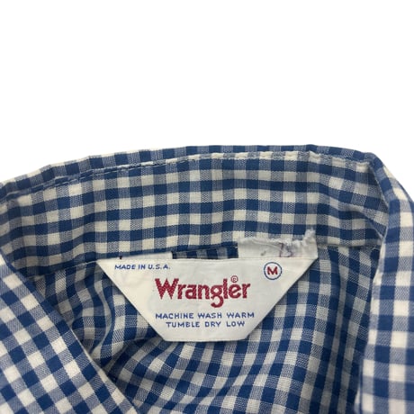 70’s Wrangler Gingham Check Western Shirt Mサイズ USA製