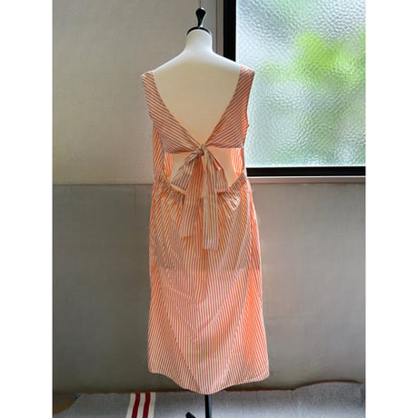 90's unknown Back Ribbon Stripe One Piece
