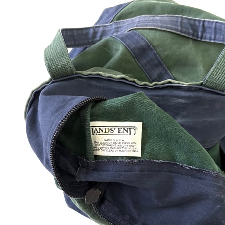90's LANDS' END "Deluxe Color" "Zip Top" Tote Bag USA製