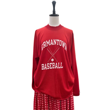 80's CHAMPION "Mock Neck" LS Football Tee Lサイズ USA製