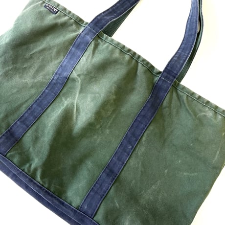 90's LANDS' END "Deluxe Color" "Zip Top" Tote Bag USA製