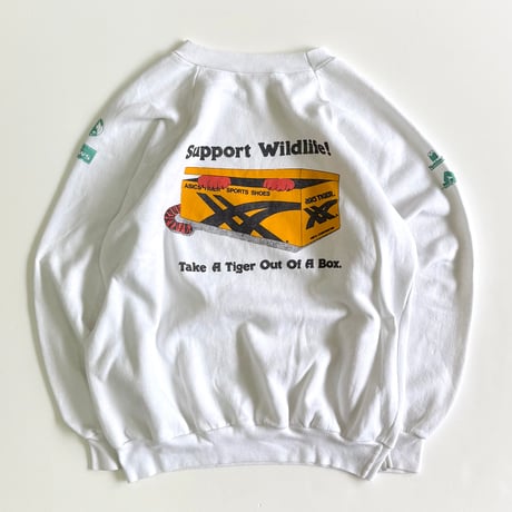 80's unknown "Asics Tiger" "4面" Sweat (fits L)