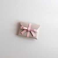 [ sou series] リボンカードケース＃グレージュxピンク / ribbon card case #greige x pink