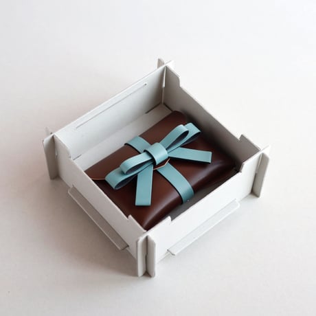[ sou series] リボンカードケース＃ブラウンxスモーキーミント / ribbon card case #brown x smoky mint