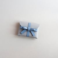 [ sou series] リボンカードケース＃ストーングレーxグレイブルー / ribbon card case #stone gray x gray blue