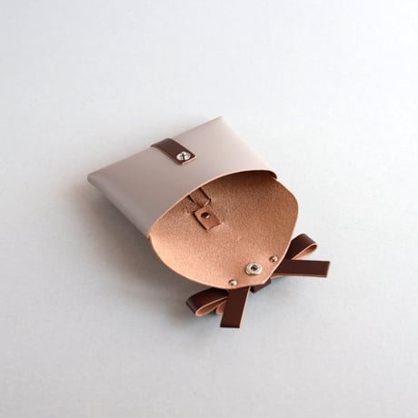 [ sou series] リボンカードケース＃グレージュxブラウン / ribbon card case #greige x brown