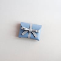 [ sou series] リボンカードケース＃グレイブルーxストーングレー / ribbon card case #gray blue x stone gray