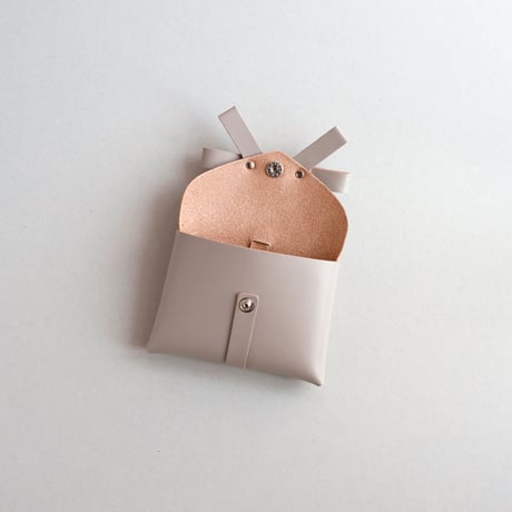 [ sou series] リボンカードケース＃グレージュ / ribbon card case #greige