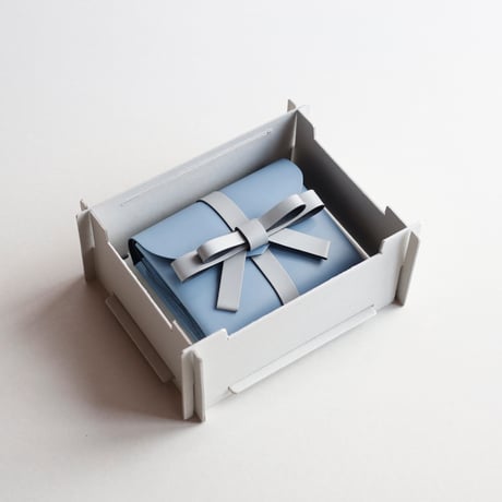 [sou series]  リボン ショートウォレット グレイブルーxストーングレー/ ribbon short wallet #gray blue x stone gray