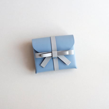 [sou series]  リボン ショートウォレット グレイブルーxストーングレー/ ribbon short wallet #gray blue x stone gray