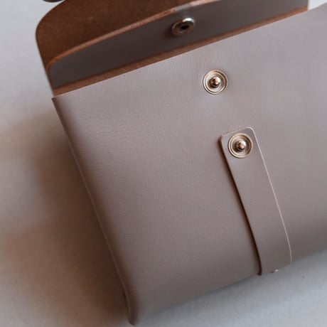 [archive] シワあり  リボン ショートウォレット グレージュ/ ribbon short wallet #greige
