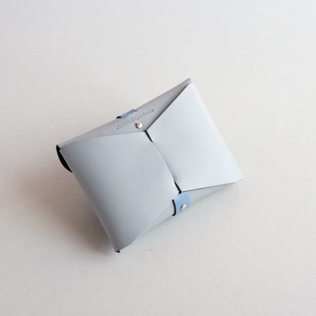 [ sou series] リボンカードケース＃ストーングレーxグレイブルー / ribbon card case #stone gray x gray blue