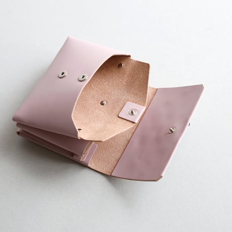 [花圃] フラワー ミニウォレット ピンク / [flower garden] flower mini wallet #grayblue x pink