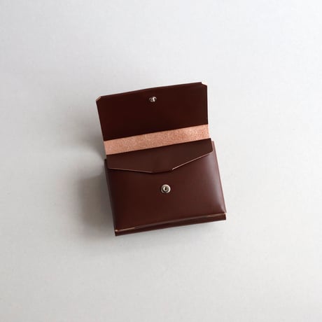[花圃] フラワー ミニウォレット ブラウンxピンク / [flower garden] flower mini wallet #grayblue x brown x pink