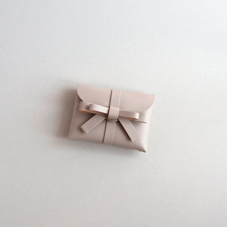 [ sou series] リボンカードケース＃グレージュ / ribbon card case #greige