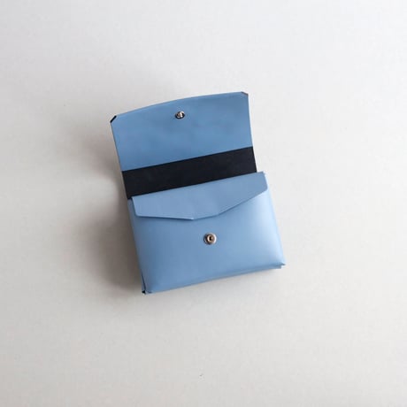 [花圃] フラワー ミニウォレット グレイブルーxブラウン / [flower garden] flower mini wallet #grayblue x brown