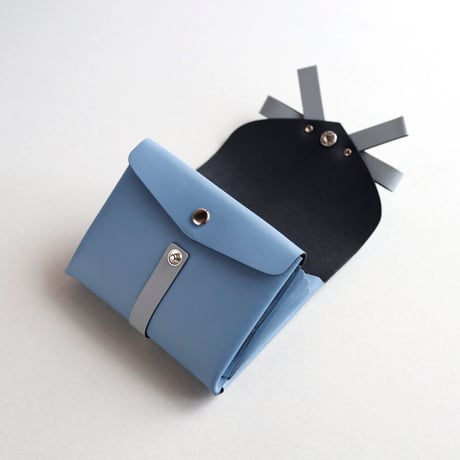 [sou series]  リボン ショートウォレット グレイブルーxストーングレー/ ribbon short wallet #gray blue x stone gray