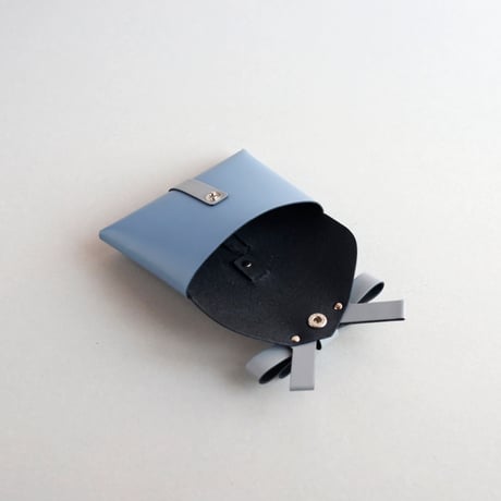 [ sou series] リボンカードケース＃グレイブルーxストーングレー / ribbon card case #gray blue x stone gray