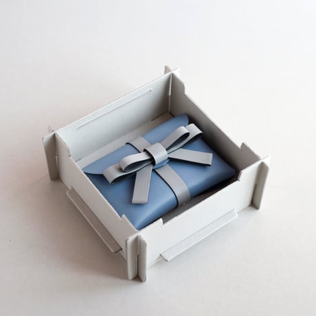 [ sou series] リボンカードケース＃グレイブルーxストーングレー / ribbon card case #gray blue x stone gray
