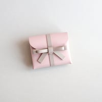 [sou series]  リボン ショートウォレット ピンクxグレージュ/ ribbon short wallet #pink x greige