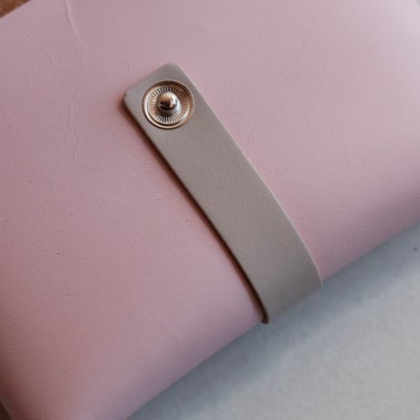[archive] シワ・黒点あり リボンカードケース＃ピンクxグレージュ / ribbon card case #pink x greige