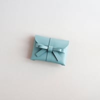 [ sou series] リボンカードケース＃スモーキーミント / ribbon card case #smoky mint