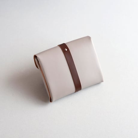 [sou series]  リボン ショートウォレット グレージュxブラウン/ ribbon short wallet #greige x brown