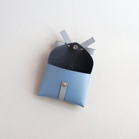 [ sou series] リボンカードケース＃グレイブルーxストーングレー / ribbon card case #gray blue x stone gray