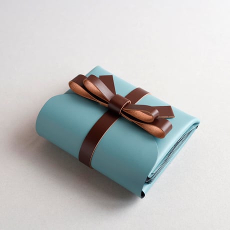[sou series]  リボン ショートウォレット スモーキーミントxブラウン/ ribbon short wallet #smoky mint x brown