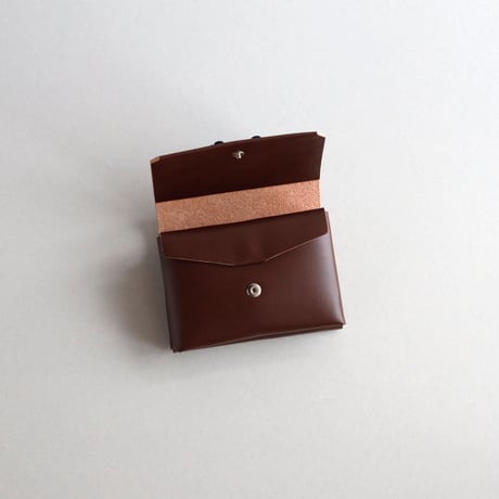 [花圃] フラワー ミニウォレット ブラウンxピンク / [flower garden] flower mini wallet #grayblue x brown x pink