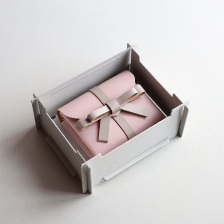 [sou series]  リボン ショートウォレット ピンクxグレージュ/ ribbon short wallet #pink x greige