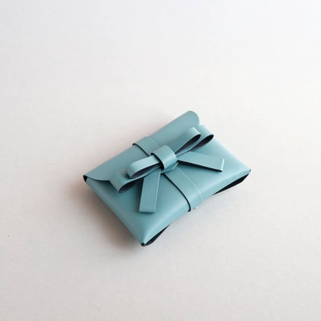 [ sou series] リボンカードケース＃スモーキーミント / ribbon card case #smoky mint