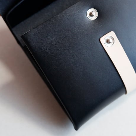 [archive] 傷あり リボン ショートウォレット 黒ｘベージュ/ ribbon short wallet　black x beige