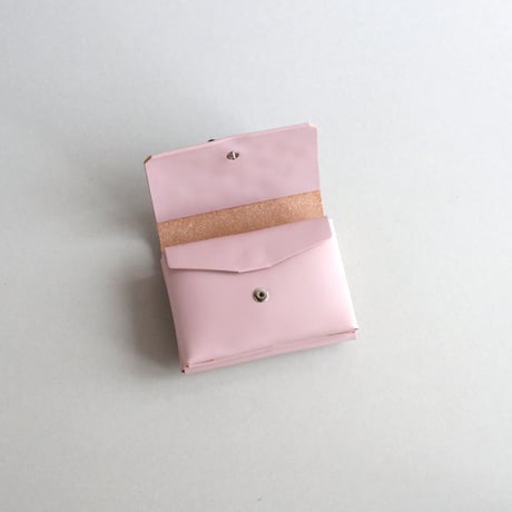 [花圃] フラワー ミニウォレット ピンクxグレイブルー / [flower garden] flower mini wallet #grayblue x pink x grayblue