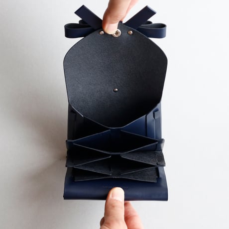 [sou series]  リボン ショートウォレット ネイビー/ ribbon short wallet #navy